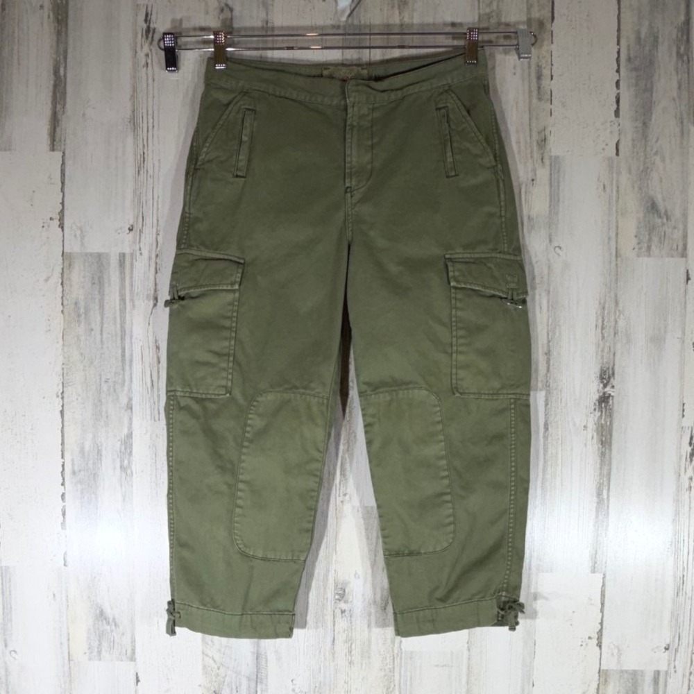 Polo Jeans Co Ralph Lauren Cargo Pants 10 Olive Green Cropped Military Utility
